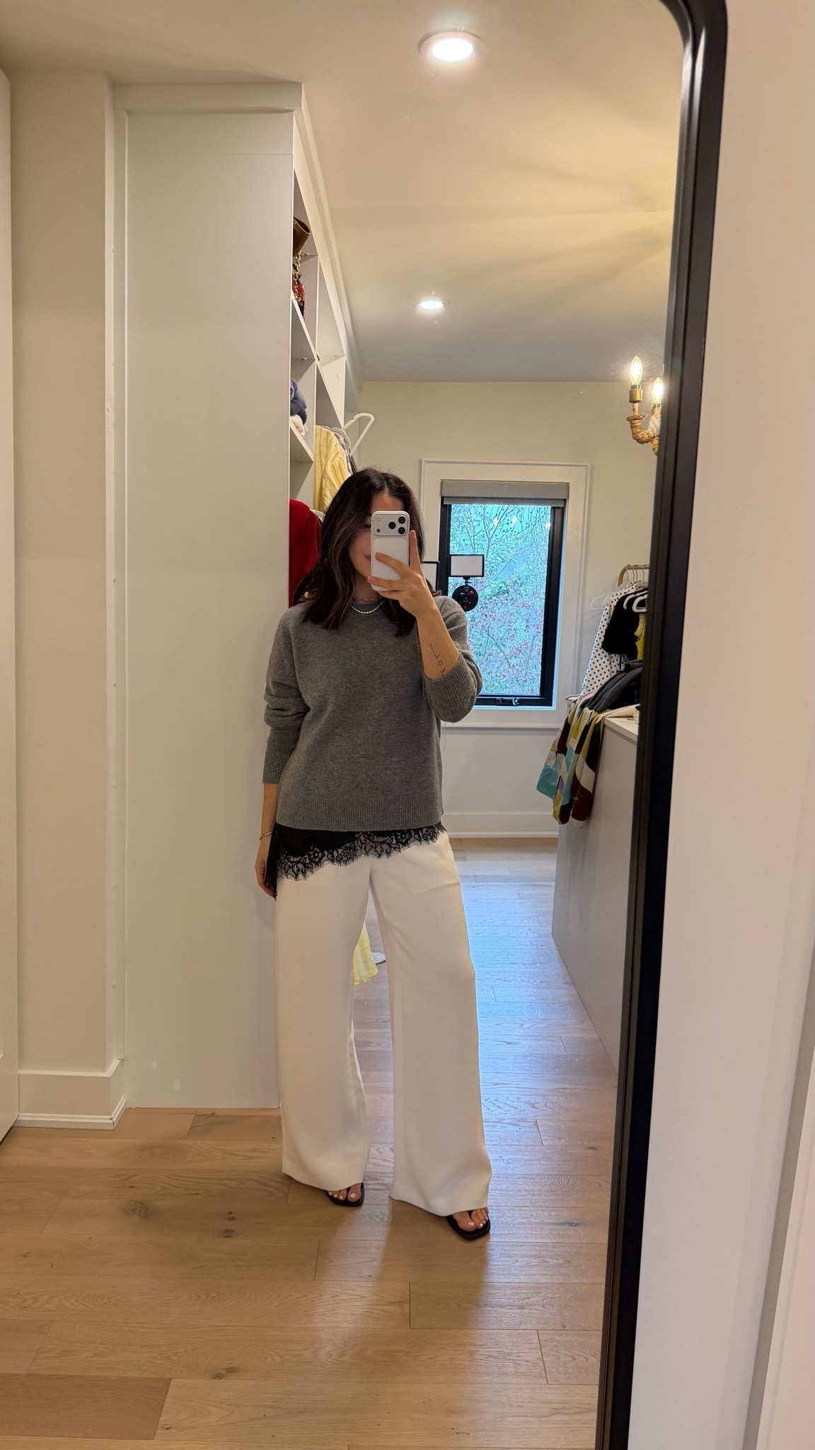 Sweater - small 
Lace top - small 
Pants - small

#LTKcanada #LTKsummer #LTKworkwear