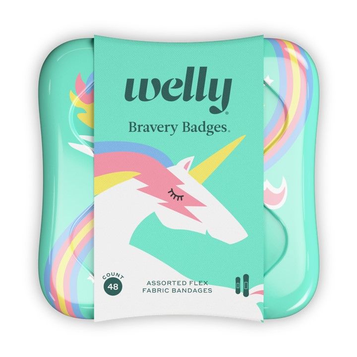 Welly Bravery Badges, Assorted Flex Fabric Bandages, Unicorn, 48 Ct - Walmart.com | Walmart (US)