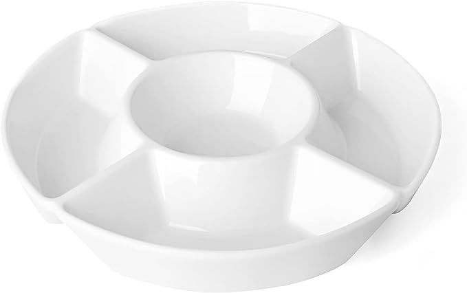 Sweese Chip & Dip Serving Set, Porcelain Divided Serving Platter, Relish Tray, Perfect for Chips ... | Amazon (US)