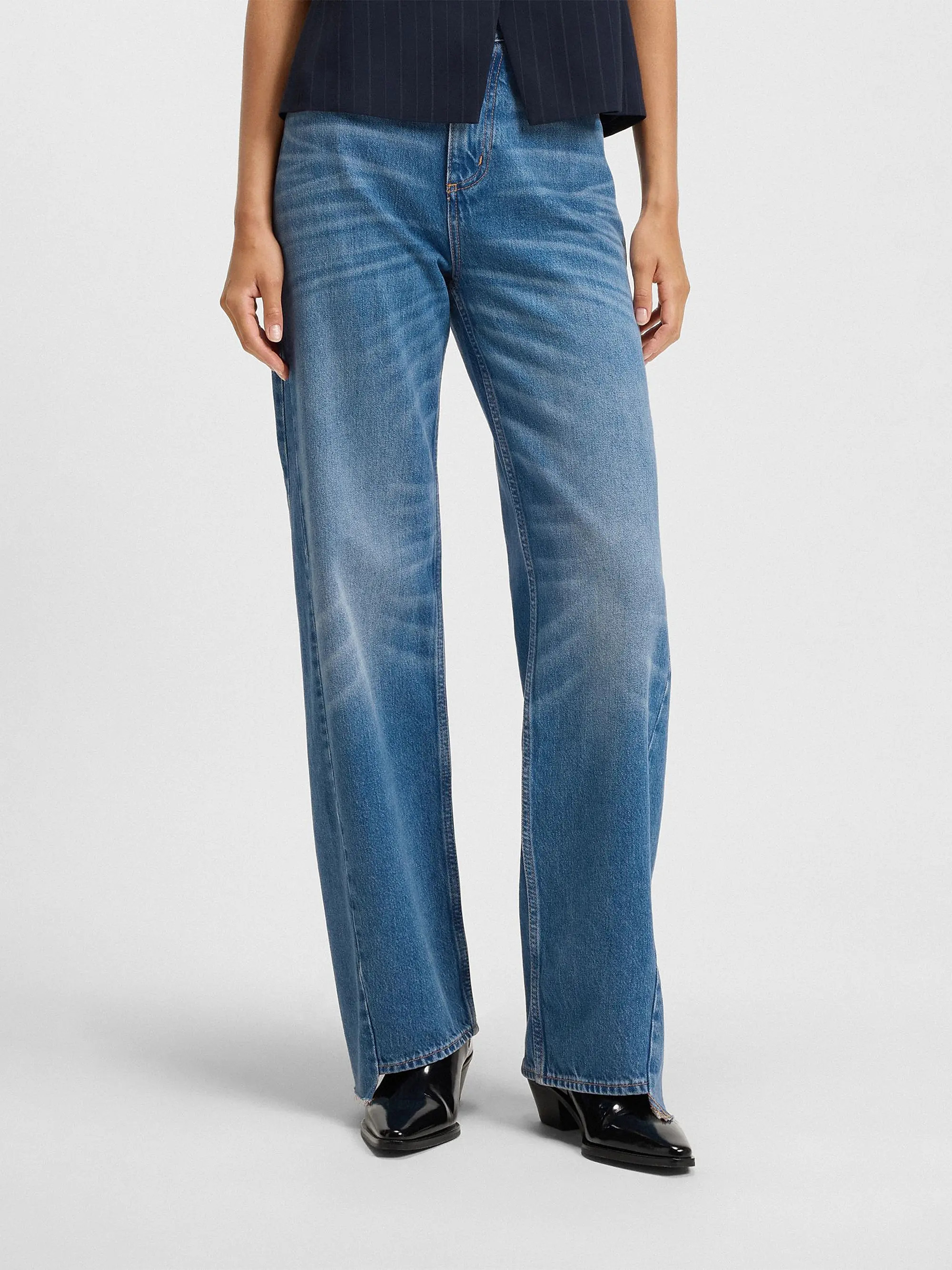 BOSS Relaxed-Fit Jeans with Stepped Hems | Saks Fifth Avenue | Saks Fifth Avenue