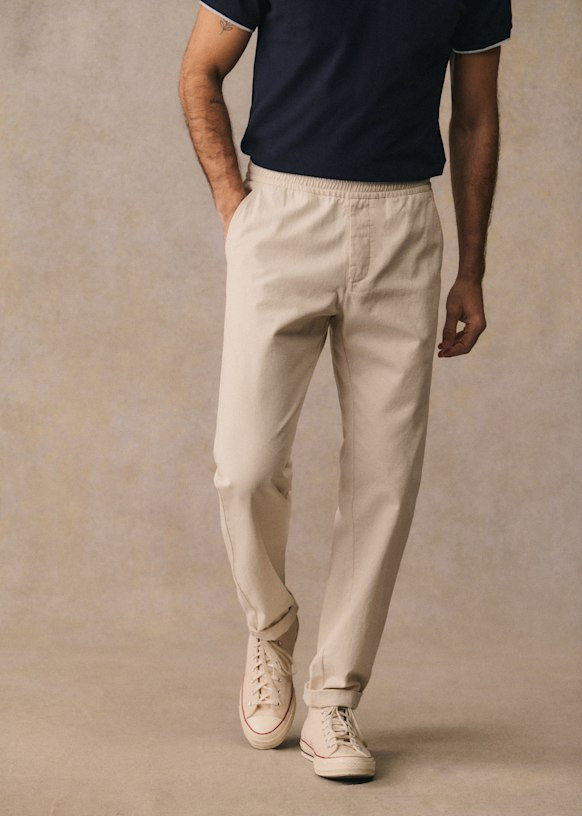 Danny Cotton Linen Trousers - Natural - Cotton - Sézane | Sezane Paris - US