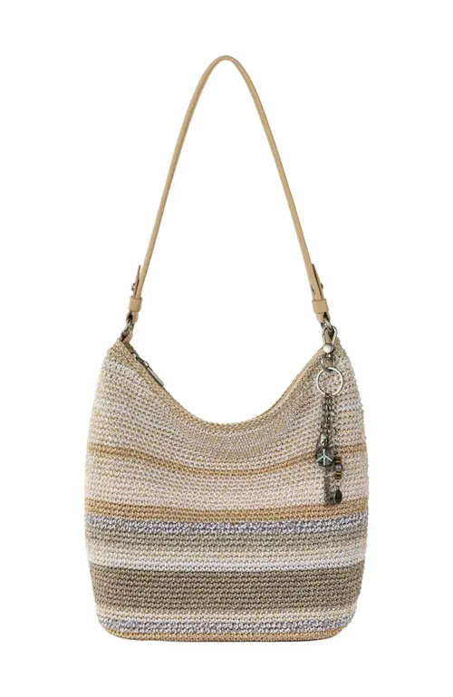 The Sak Sequoia Hobo Leather Bag in Sand Stripe at Nordstrom | Nordstrom