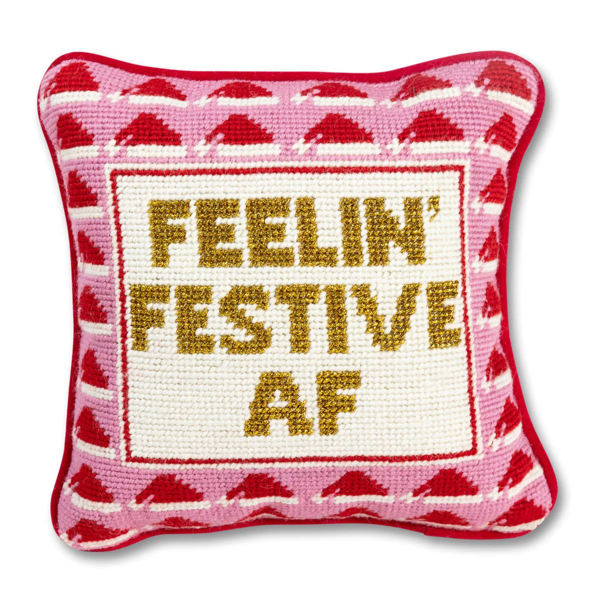 Festive AF Needlepoint Pillow | Teggy French