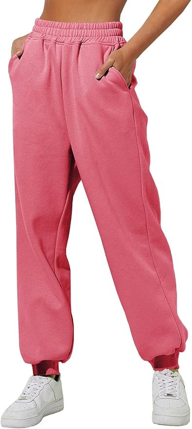 Yovela Womens High Waisted Baggy Sweatpants 2024 Fall Jogger Pants Y2k Trendy Lounge Trousers wit... | Amazon (US)
