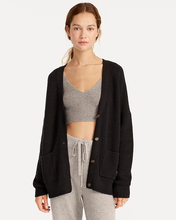 V-neck cotton-cashmere cardigan sweater | J. Crew US