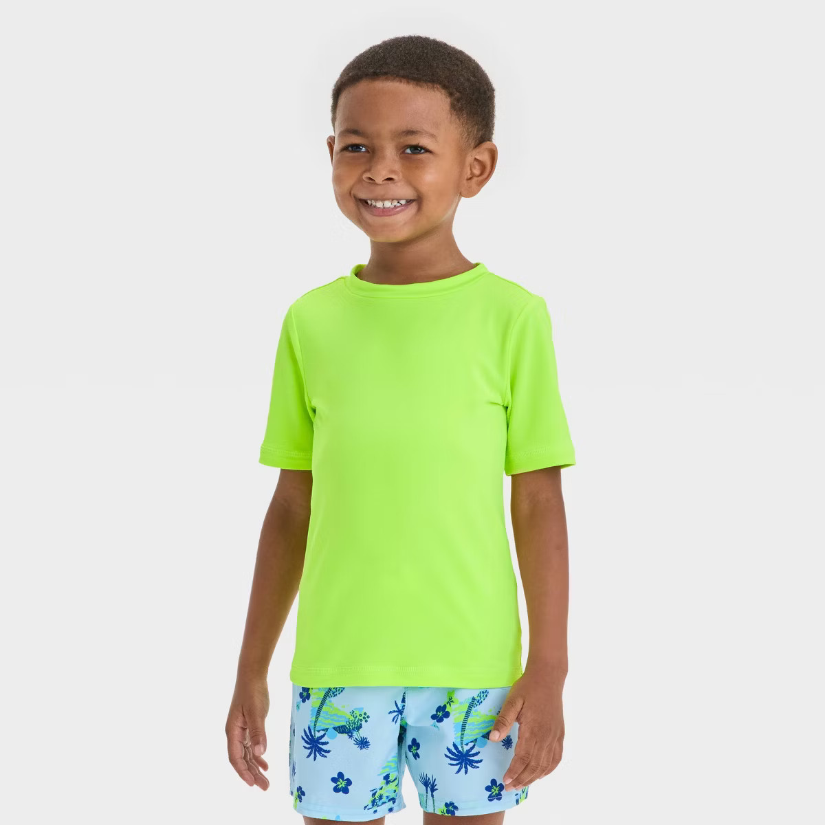 Toddler Boys' Short Sleeve Rash Guard Top - Cat & Jack™ Lime Green | Target