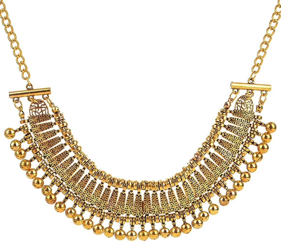 LUREME Vintage Engraved Coin Bib Statement Necklace Clavicle Necklace (01003295) | Amazon (US)