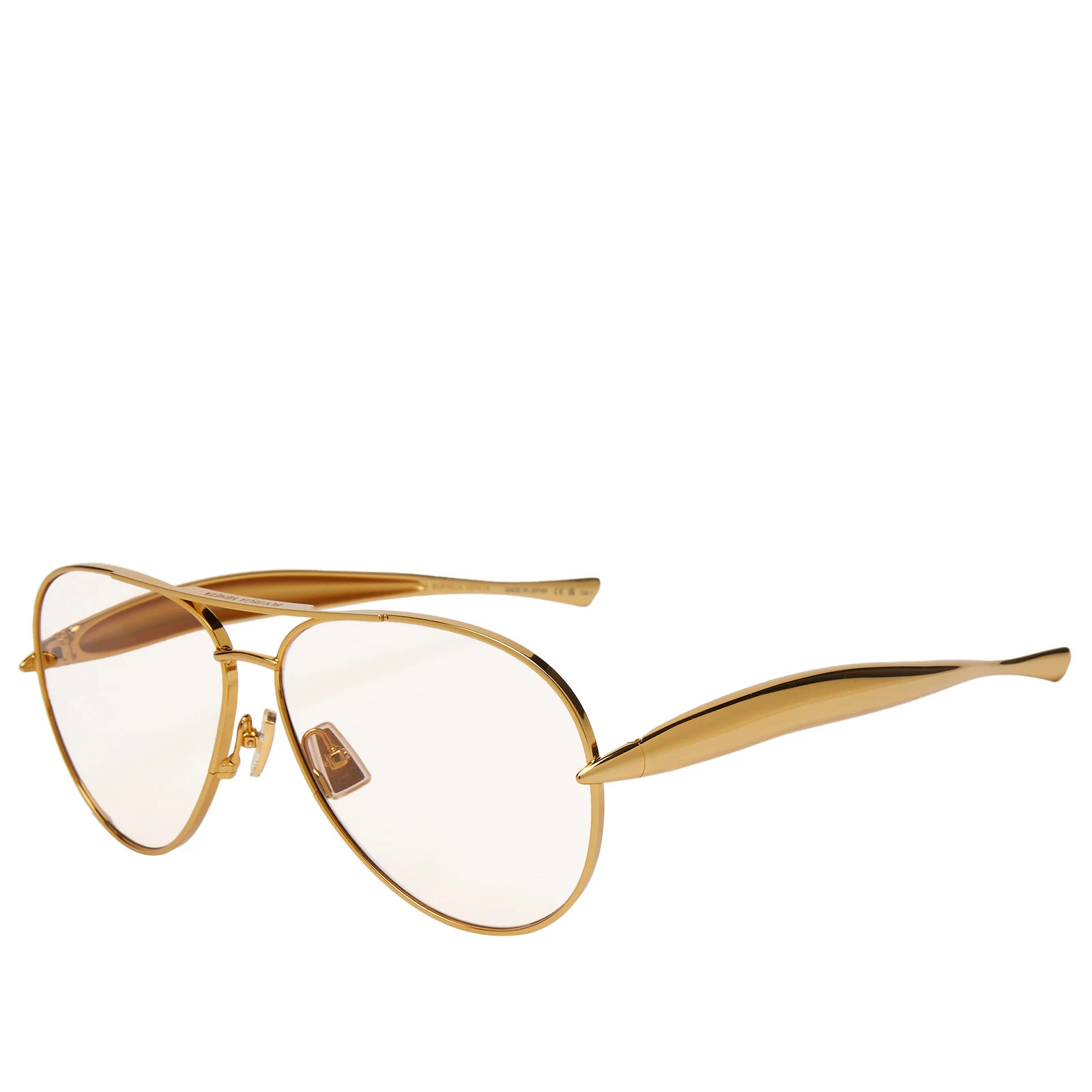 Bottega Veneta Eyewear Women's Sardine Sunglasses in Gold/Brown | END. Clothing