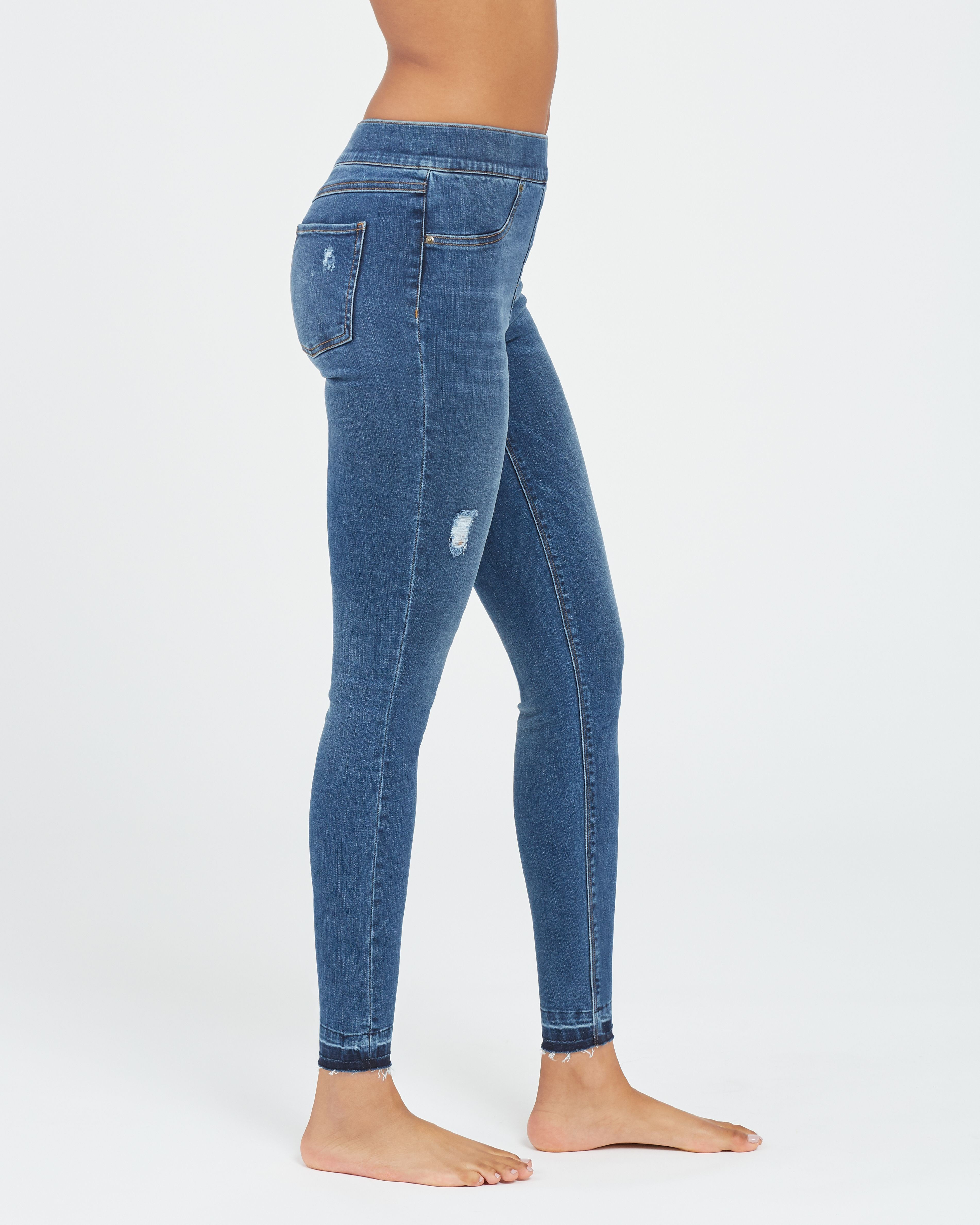 Distressed Ankle Skinny Jeans | Spanx