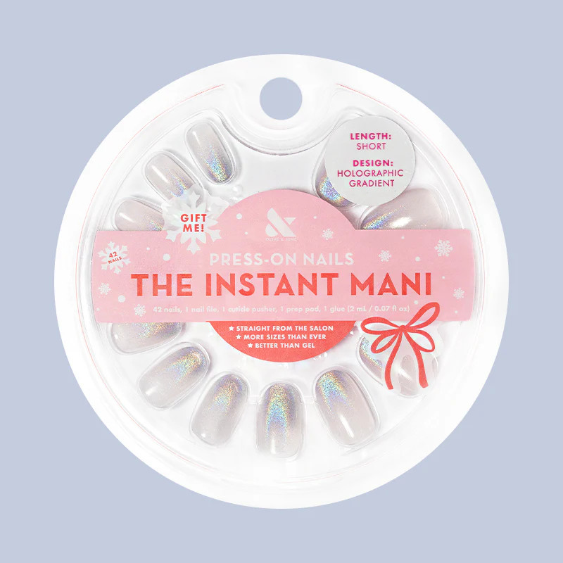 Holographic Gradient - Press-On | Short | Round | Olive & June