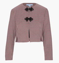 The Aubriella Jacket - Burgundy Holmes Houndstooth | Hill House Home US