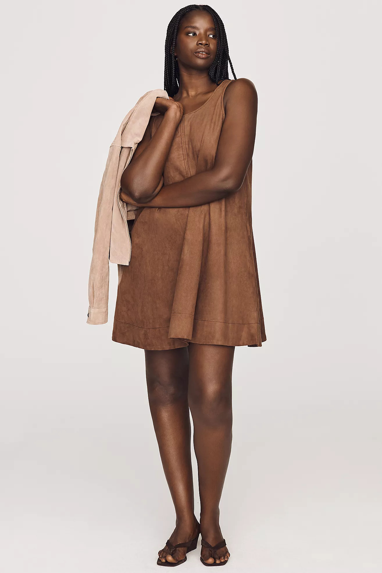 Maeve Keiko Faux-Suede Mini Dress | Anthropologie (US)