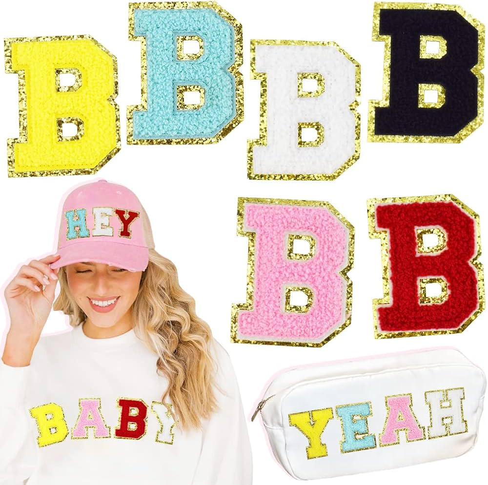 Chenille Letter Patches Iron on Letters Patches for Clothes, Preppy Varsity Letter Patches, Lette... | Amazon (US)