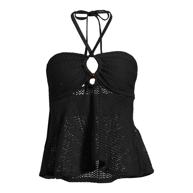 Time and Tru Women's and Plus Crochet Tankini Swim Top, Sizes S-3X | Walmart (US)