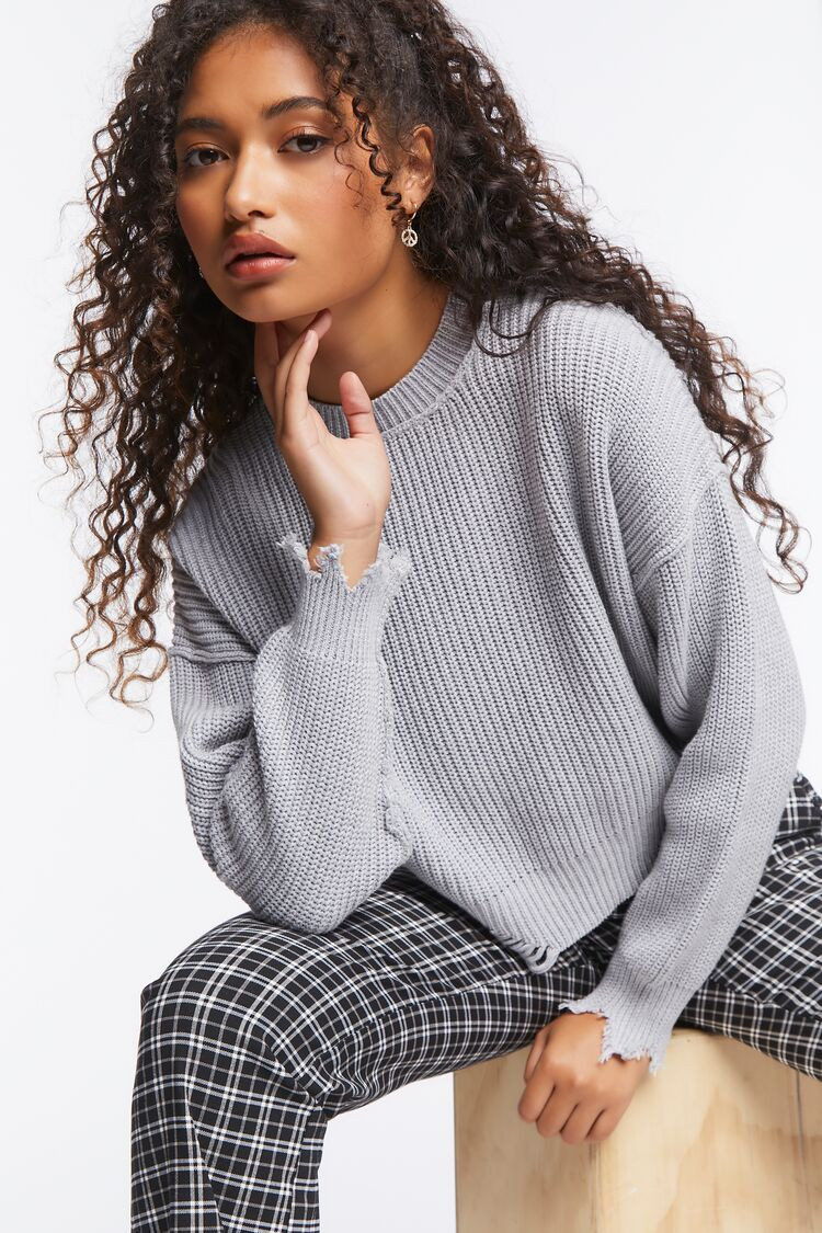 Distressed Sharkbite Sweater | Forever 21 (US)