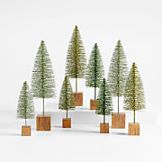 "Pine Forest" Bottle Brush Christmas Trees, Set of 8 + Reviews | Crate & Barrel | Crate & Barrel