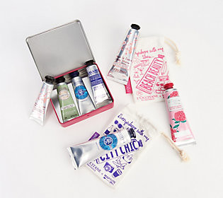 L'Occitane 7-Piece Hand Cream Set with Tin and Canvas Bags | QVC