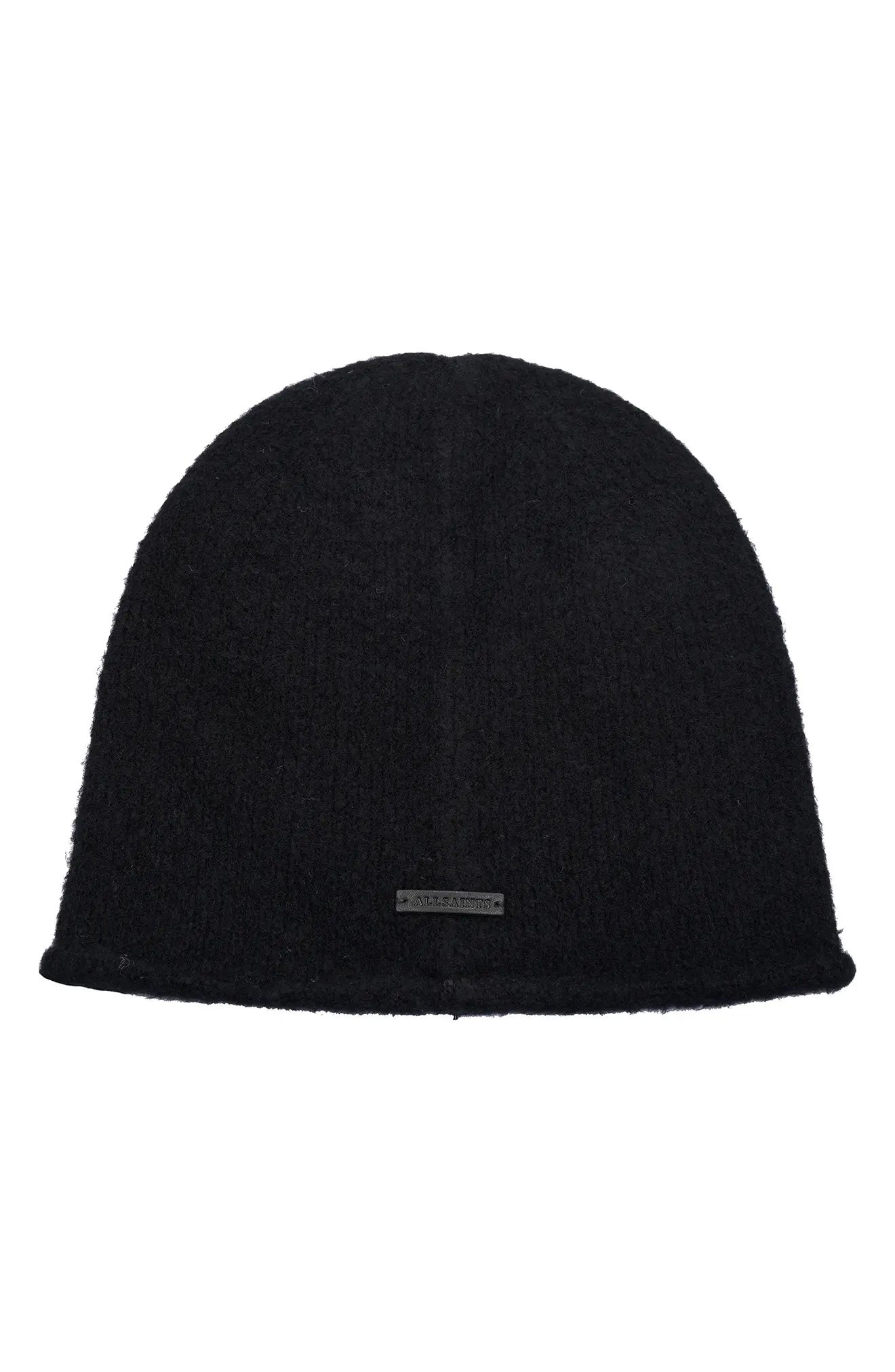 AllSaints Rolled Edge Beanie in Black at Nordstrom | Nordstrom