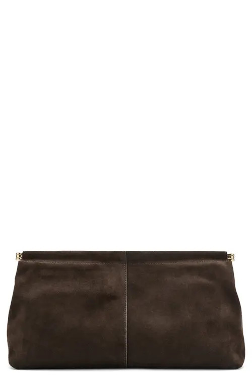 MANGO Suede Clutch in Chocolate at Nordstrom | Nordstrom