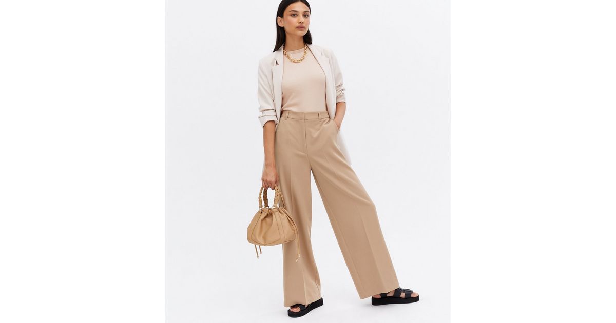 Camel Wide Leg Tailored Trousers
						
						Add to Saved Items
						Remove from Saved Items | New Look (UK)