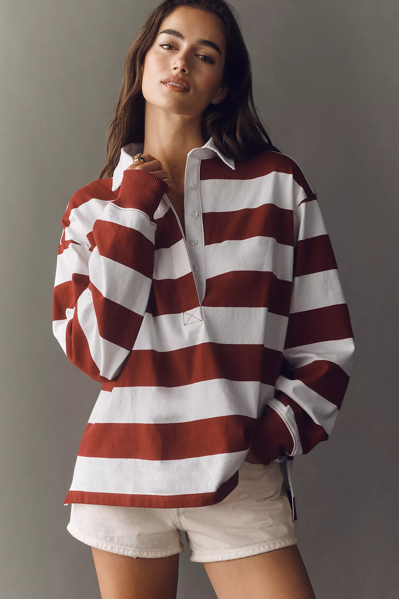 Good American Cotton Rugby Top | Anthropologie (US)