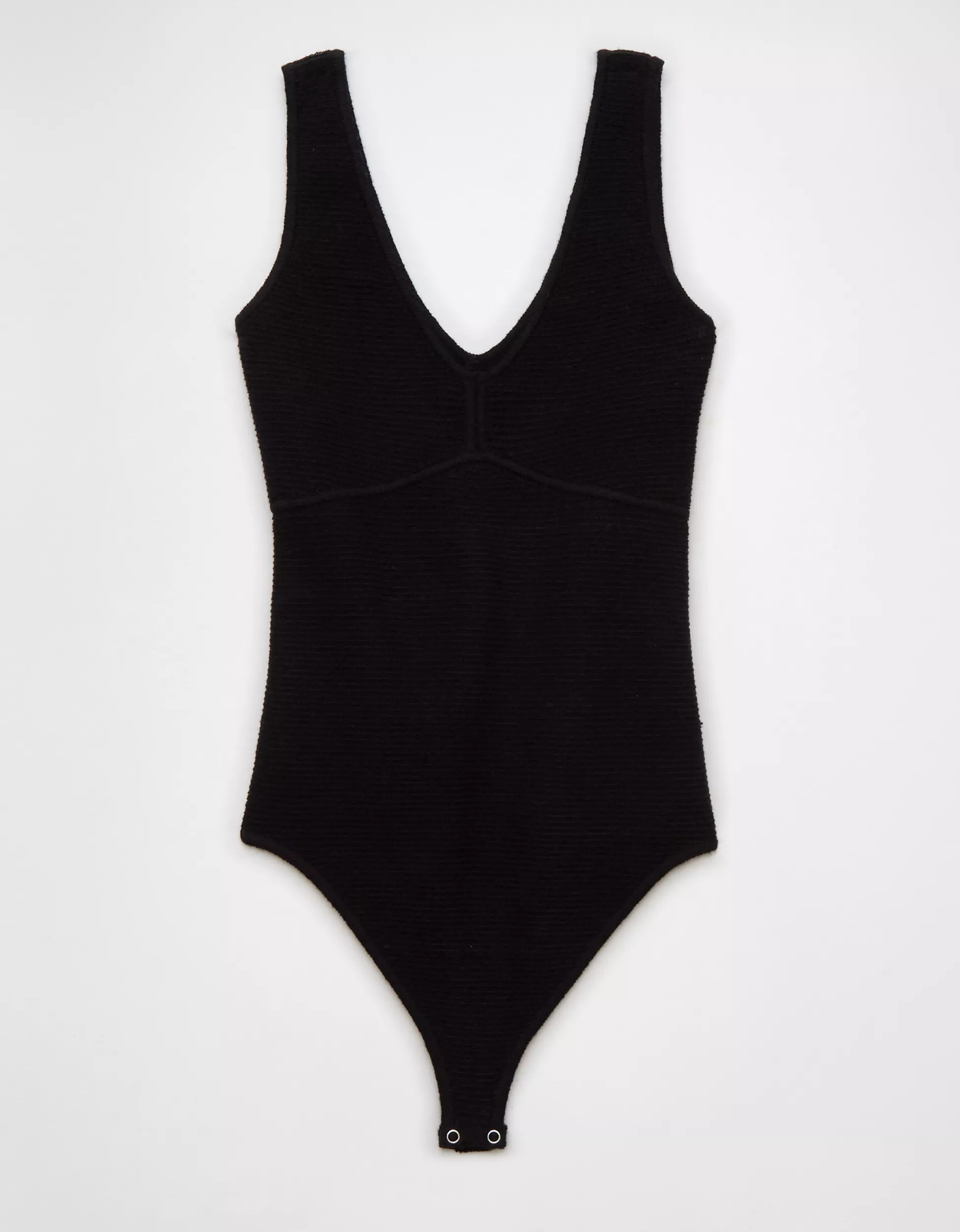 AE Sleeveless V-Neck Pointelle-Knit Bodysuit | American Eagle Outfitters (US & CA)