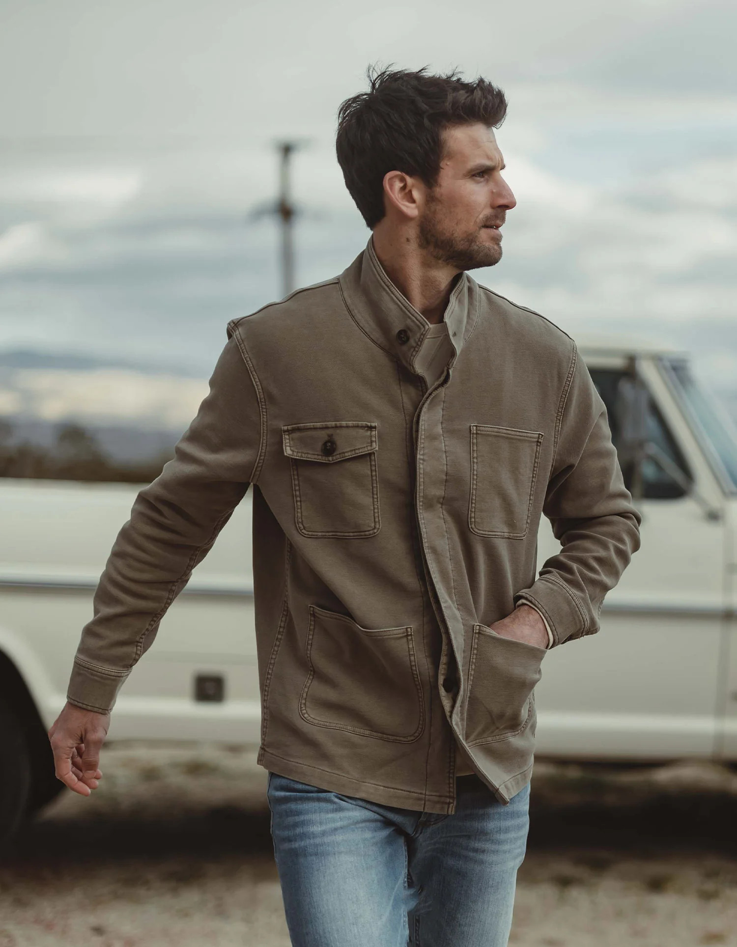 Comfort Terry Chore Coat in Taupe | The Normal Brand