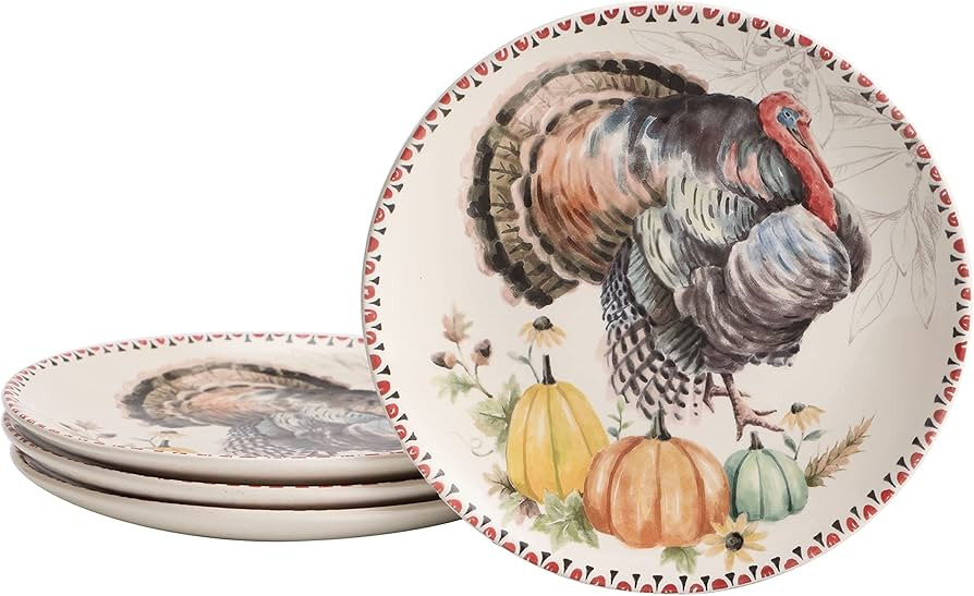 Bico Blessing Season Ceramic Salad Plates, 8.75 inch, Set of 4, for Salad, Appetizer, Microwave &... | Amazon (US)
