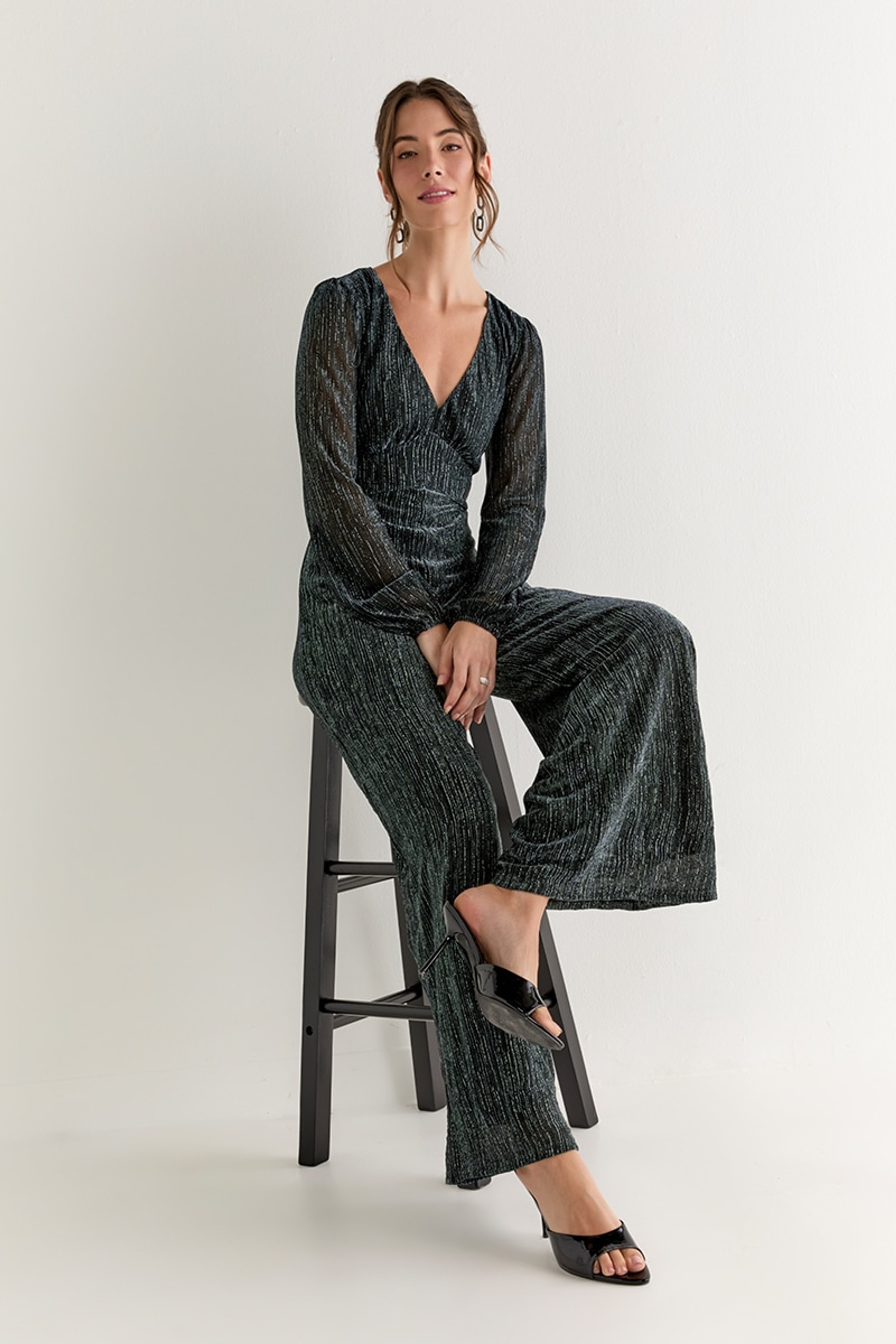 Morgan Shimmer Knit Jumpsuit | Francesca's