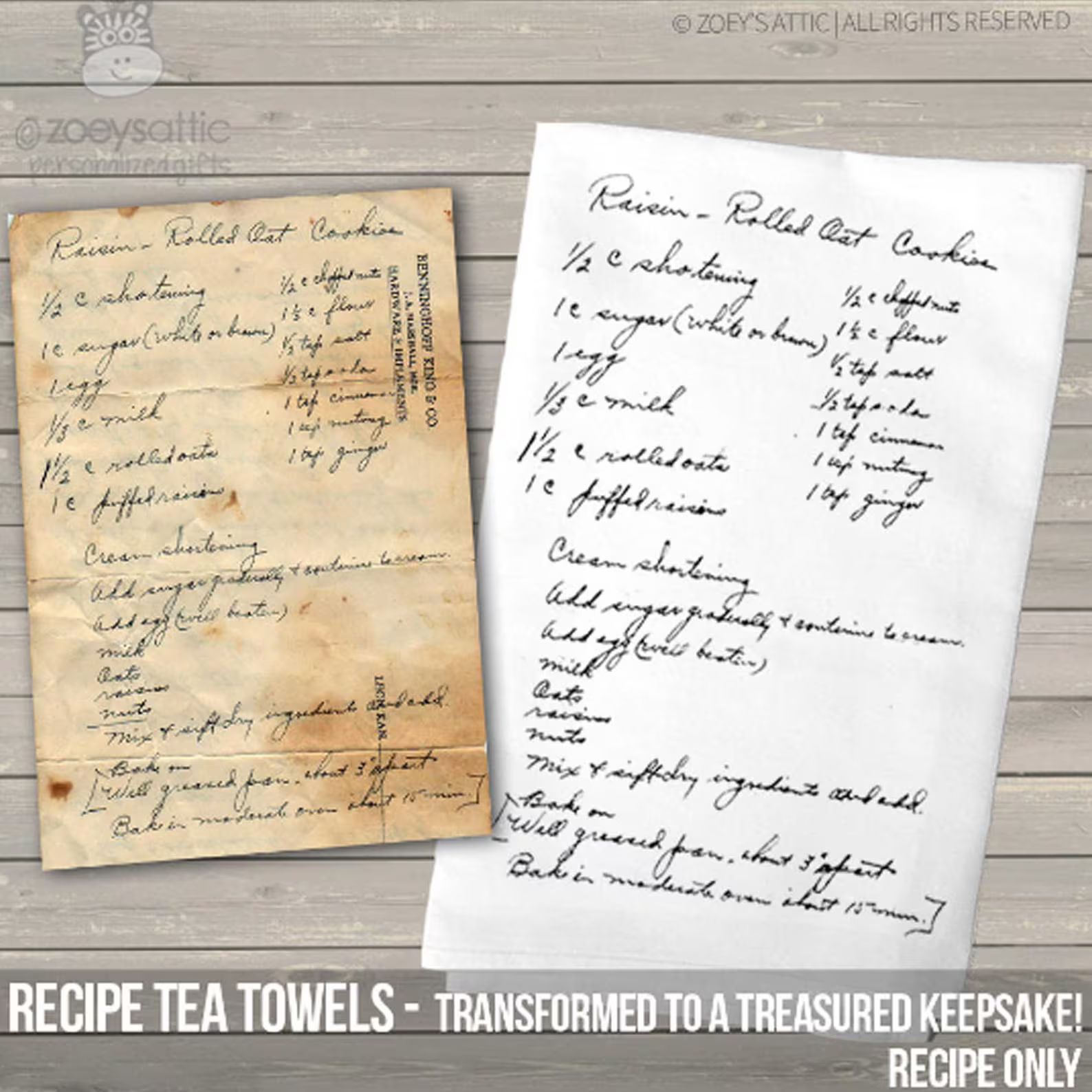 Handwritten Recipe Tea Towel / Flour Sack Your Favorite - Etsy | Etsy (US)