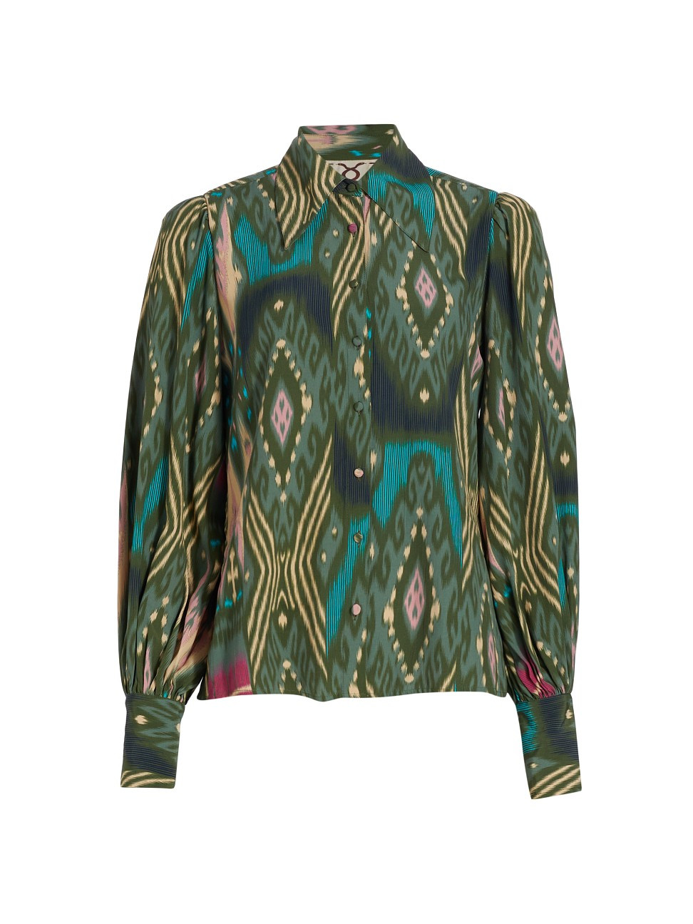 Women's Londyn Ikat-Inspired Top - Salome Ikat Fatigue Green - Size Large | Saks Fifth Avenue