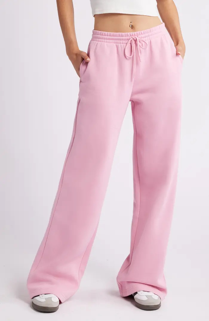 Wide Leg Fleece Pants | Nordstrom