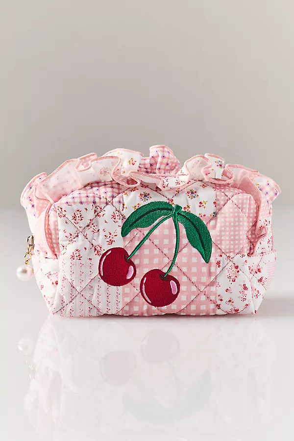 Shiraleah Quilted Cherry Valentine Cosmetic Bag | Anthropologie (US)