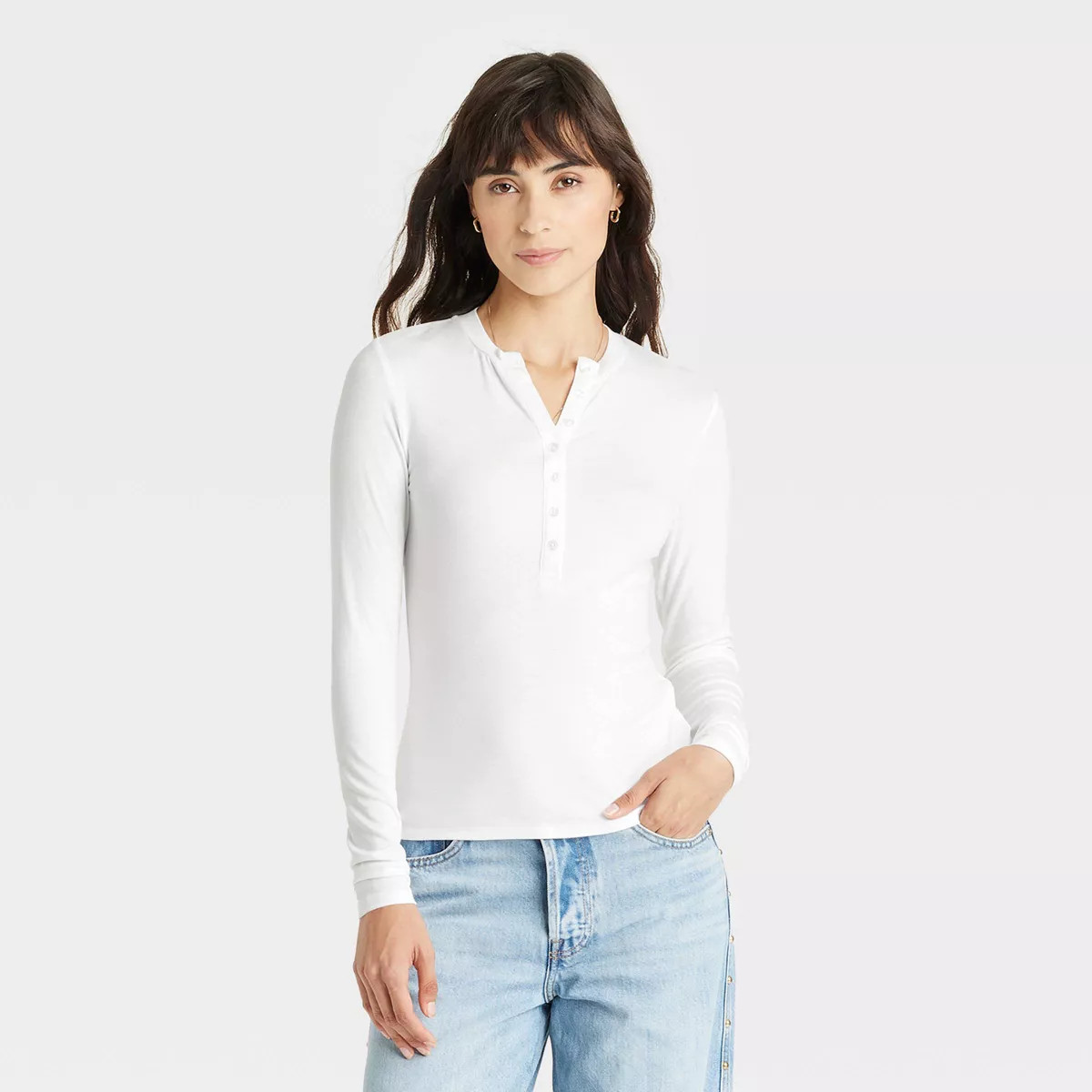 Women's Long Sleeve Henley Neck T-Shirt - Universal Thread™ | Target