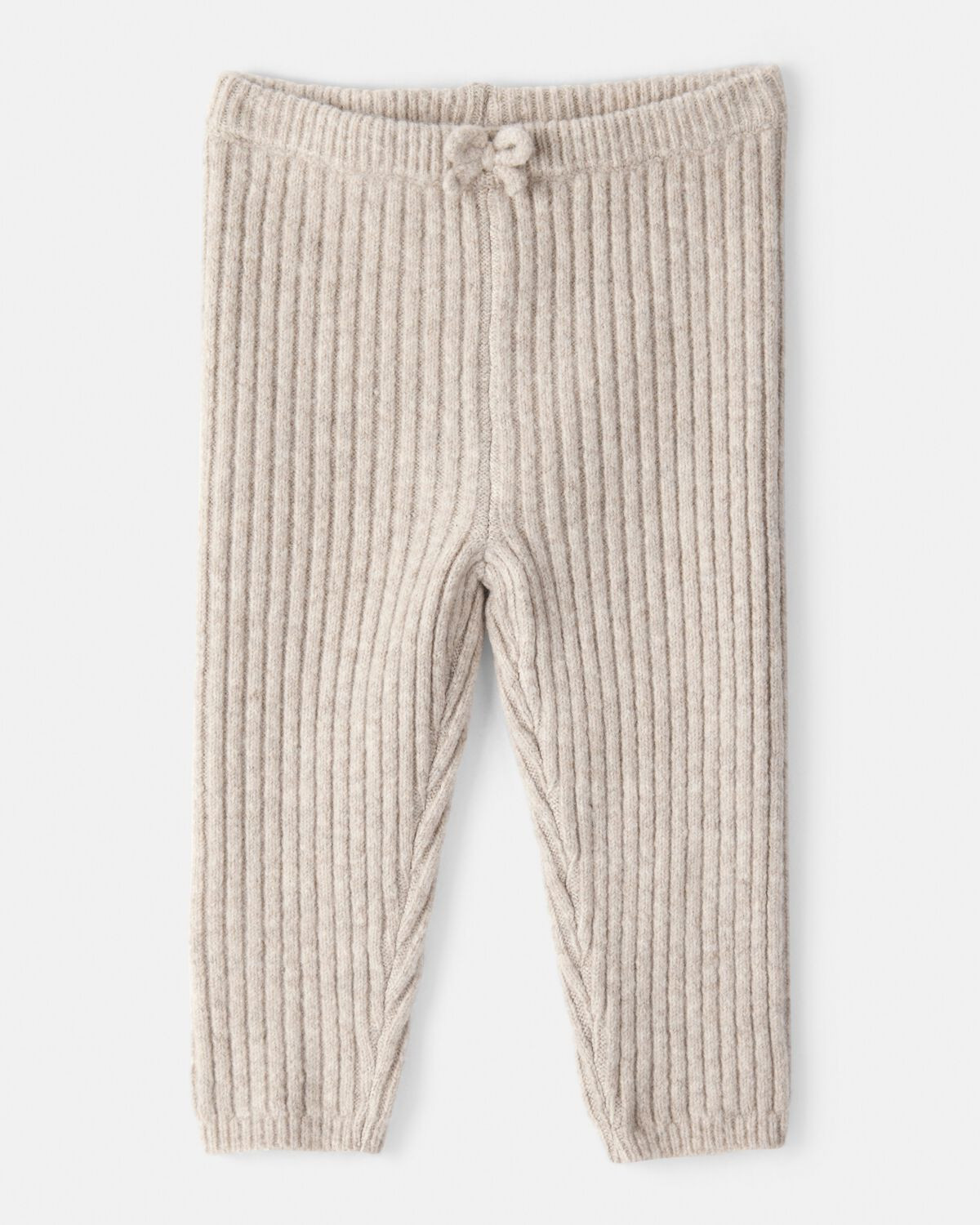 Baby Girl Ribbed Sweater Knit Pants - Cream | Carter's Inc