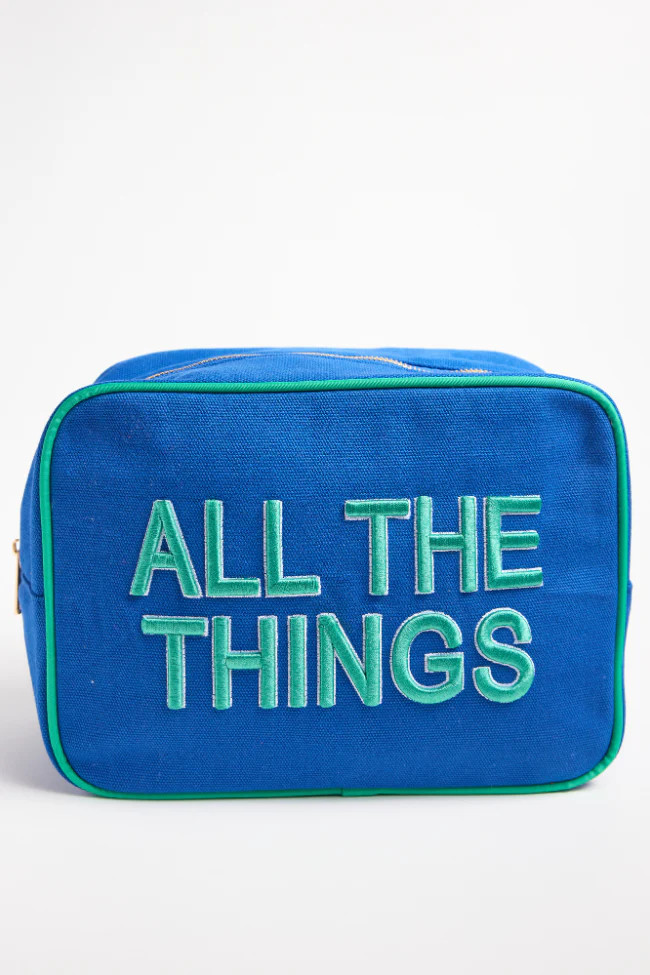 All The Things Blue Cosmetic Bag | Pink Lily