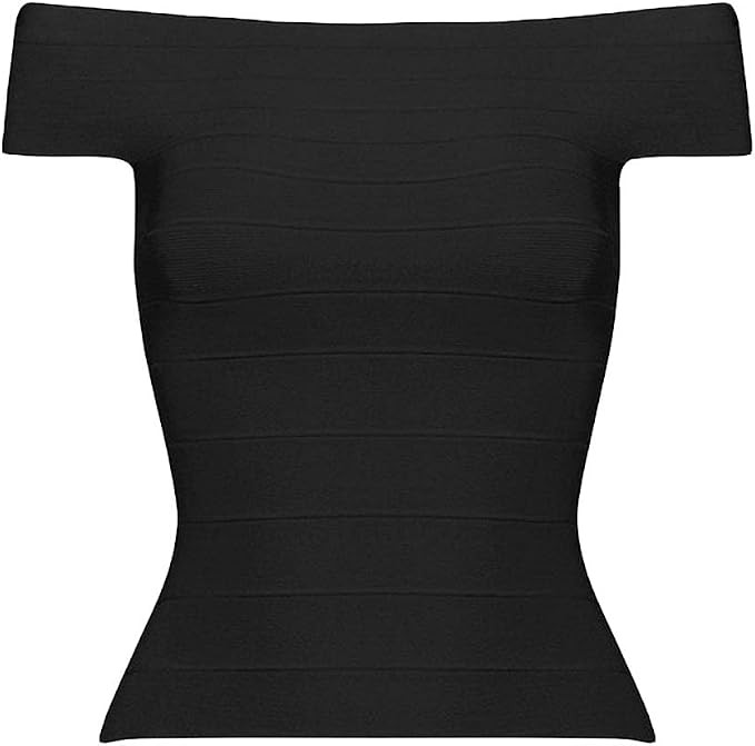 Sleeveless Off Shoulder Solid Rayon Bandage Tank Top | Amazon (US)