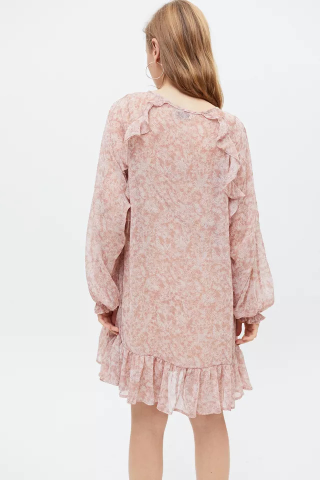Dress Forum Rikki Ruffle Long Sleeve Mini Dress | Urban Outfitters (US and RoW)