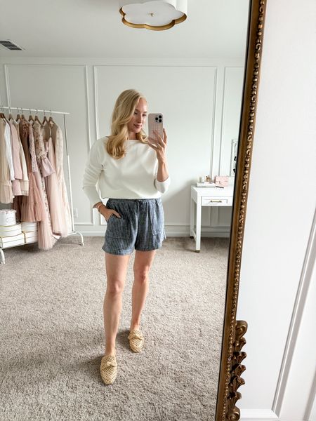 This outfit is perfect for a cool spring day! I paired the Spanx AirEssentials crew with these new shorts from Walmart and mules from Dolce Vita  

#LTKSeasonal #LTKstyletip #LTKtravel