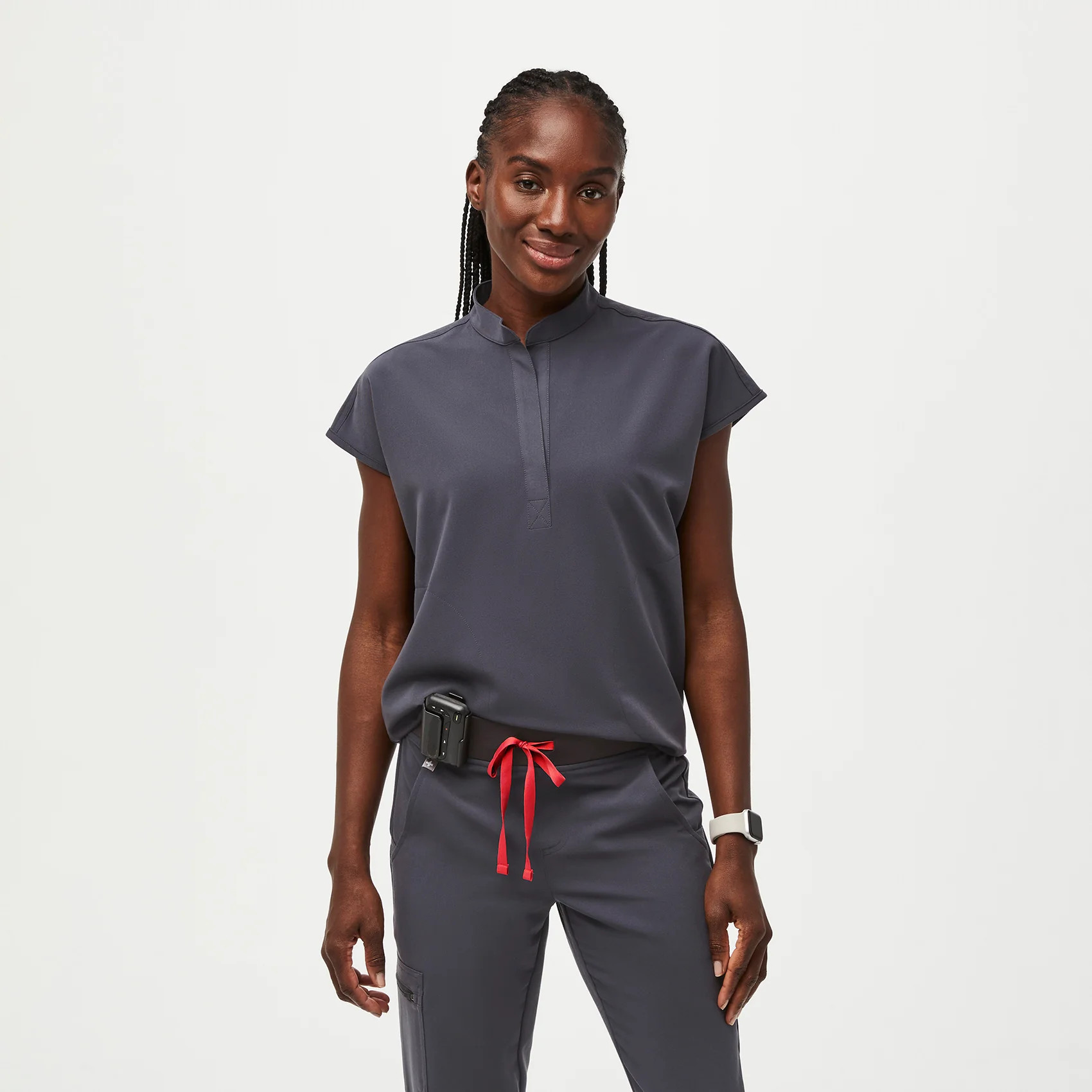 Women's Rafaela Oversized Scrub Top™ - Charcoal · FIGS | FIGS
