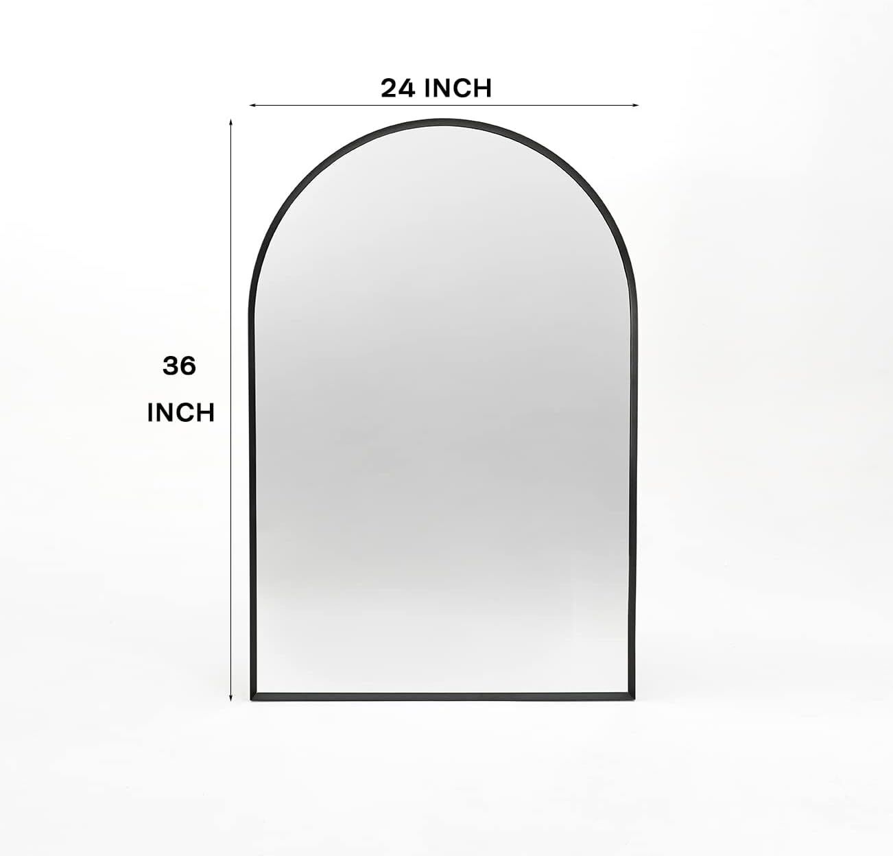 Arched Wall Mirror for Bathroom, 24"x36" Black Modern Metal Frame for Entryway Living Room Bedroo... | Amazon (US)
