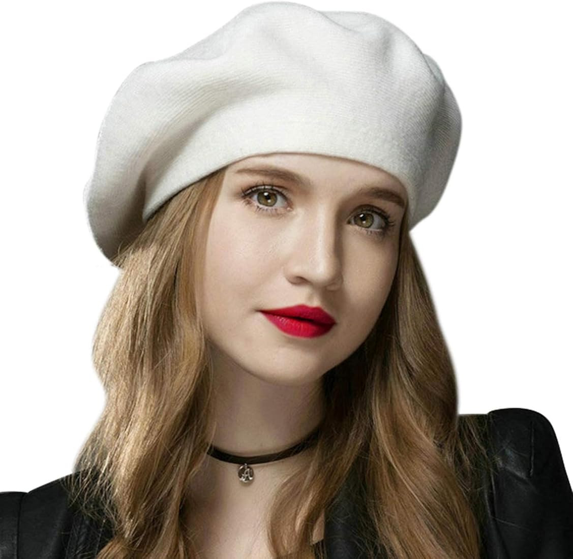 Sumolux Women Beret Hat French Wool Beret Beanie Cap Classic Solid Color Autumn Winter Hats | Amazon (US)