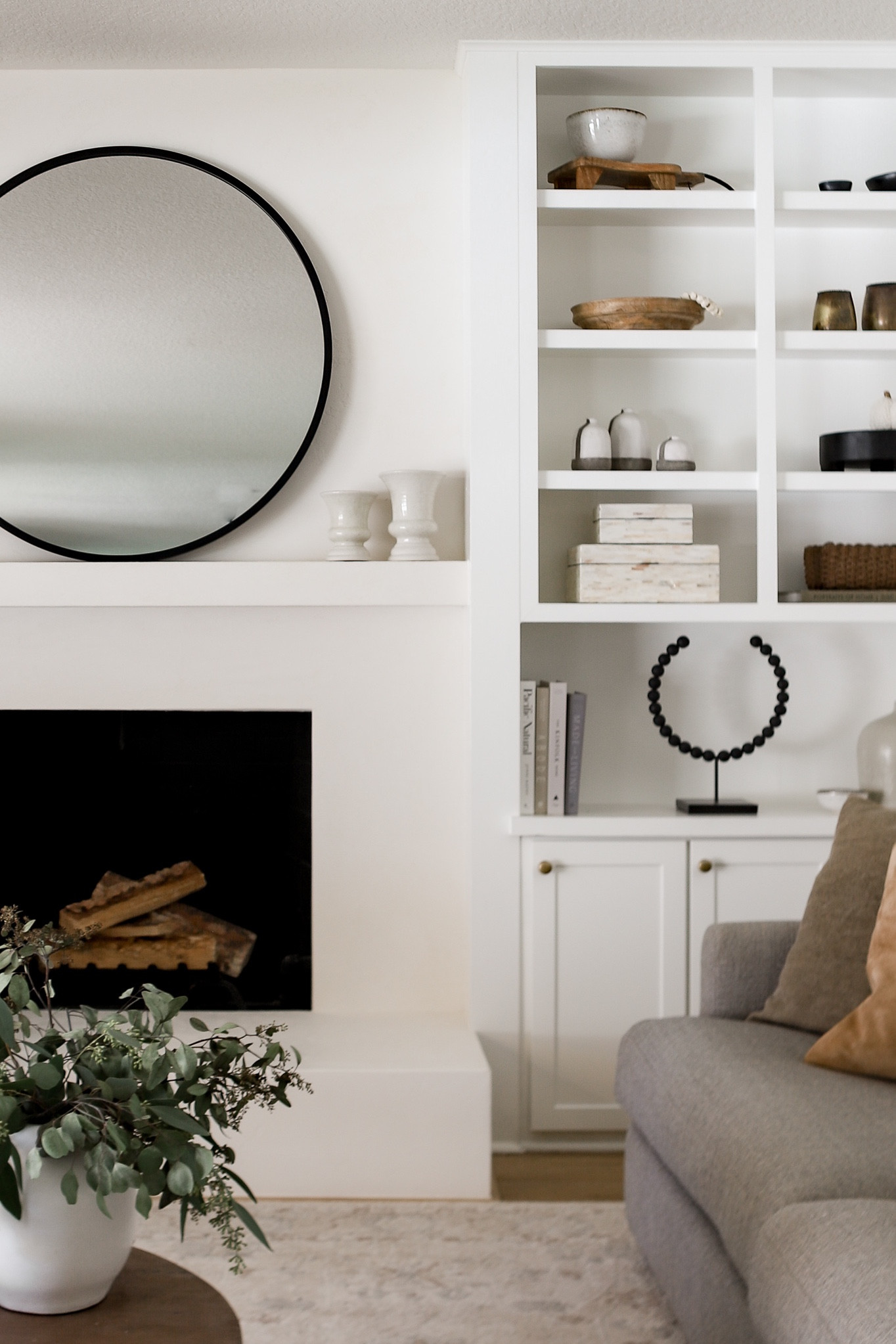 Family room shelf decor! Mirror is black 37"

#LTKunder100 #LTKSeasonal #LTKhome