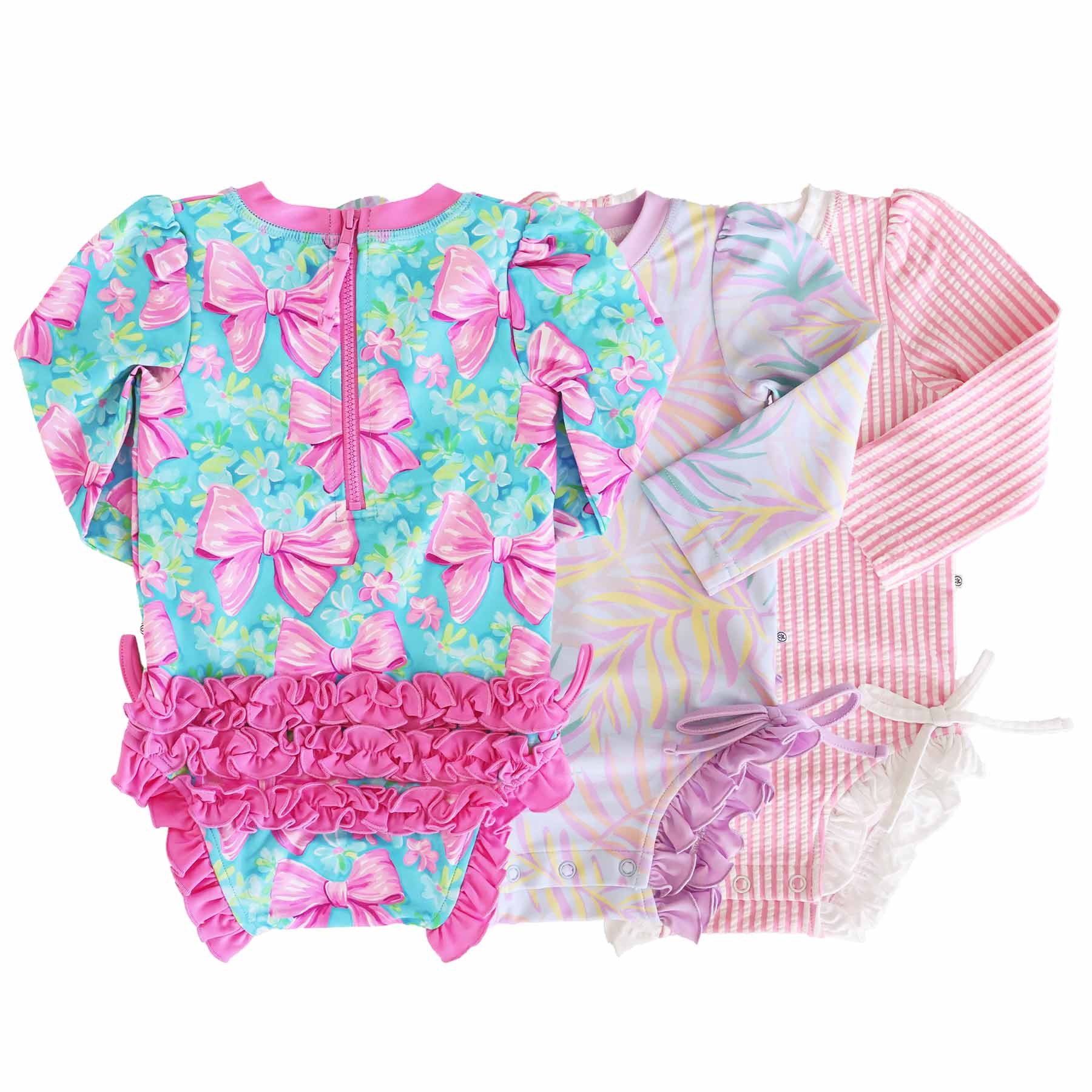 Long Sleeve Rash Guard With Ruffle Bottom | Best Sellers | Caden Lane