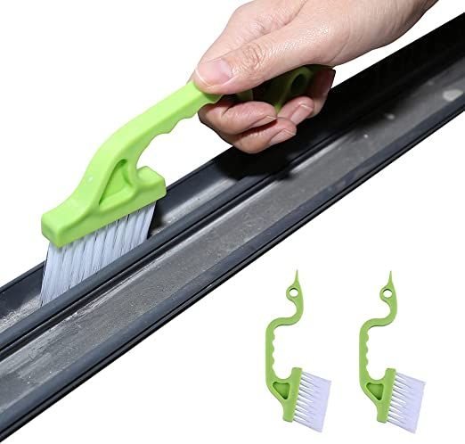 2pcs Hand-held Groove Gap Cleaning Tools Door Window Track Kitchen Cleaning Brushes(Green) | Amazon (US)