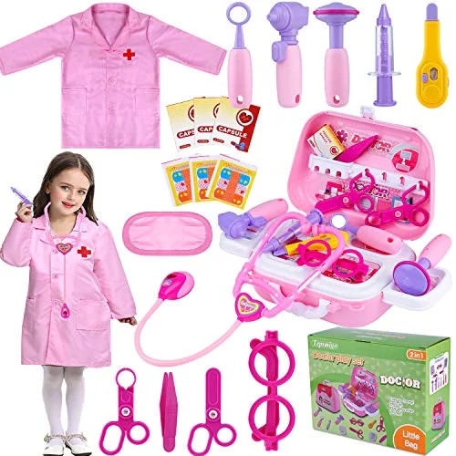 TEPSMIGO Toy Doctor Kit for Girls, 22 Piece Kids Pretend Play Toys Nurse Costume Dentist Medical ... | Walmart (US)