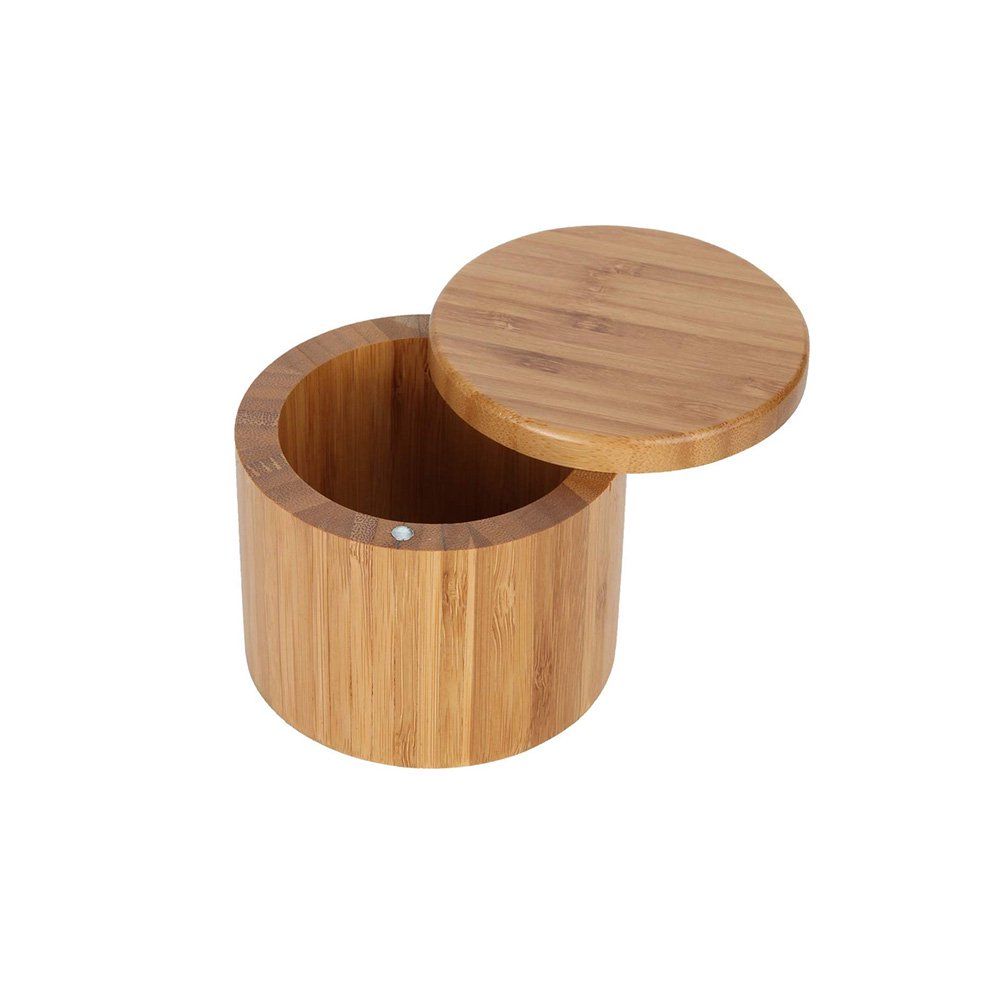 High Quality Storage Boxes Salt Box Wooden Bamboo Storage Box Swivel Lid Container for Kitchen St... | Walmart (US)