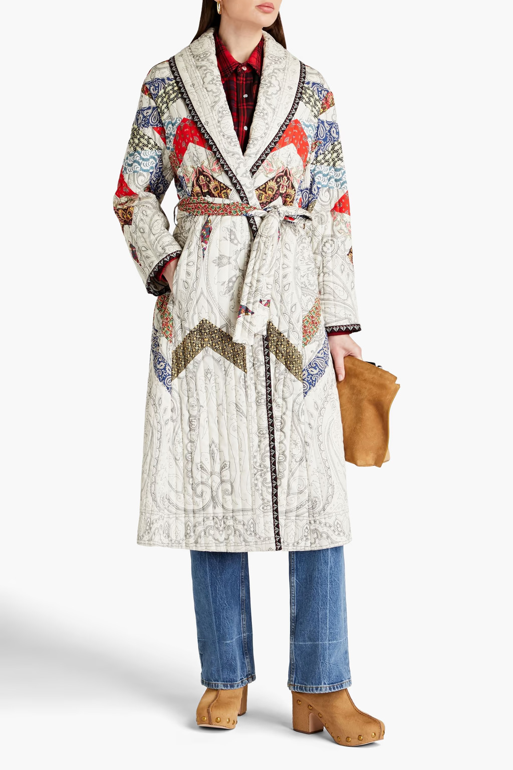 Patchwork-effect quilted cotton coat | The Outnet (US and CA)
