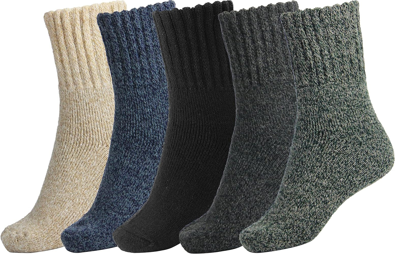 BomKinta Boot Socks for Women Winter Solid Thick Warm Socks Cozy Crew Socks Christmas Gift | Amazon (US)