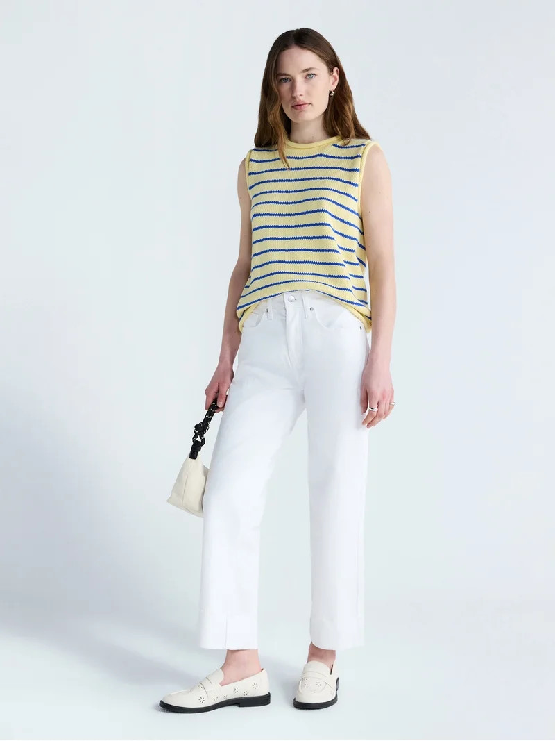 Free Assembly Women's Roll Neck Cotton Sweater Shell, Lightweight, Sizes XS-XXL | Walmart (US)